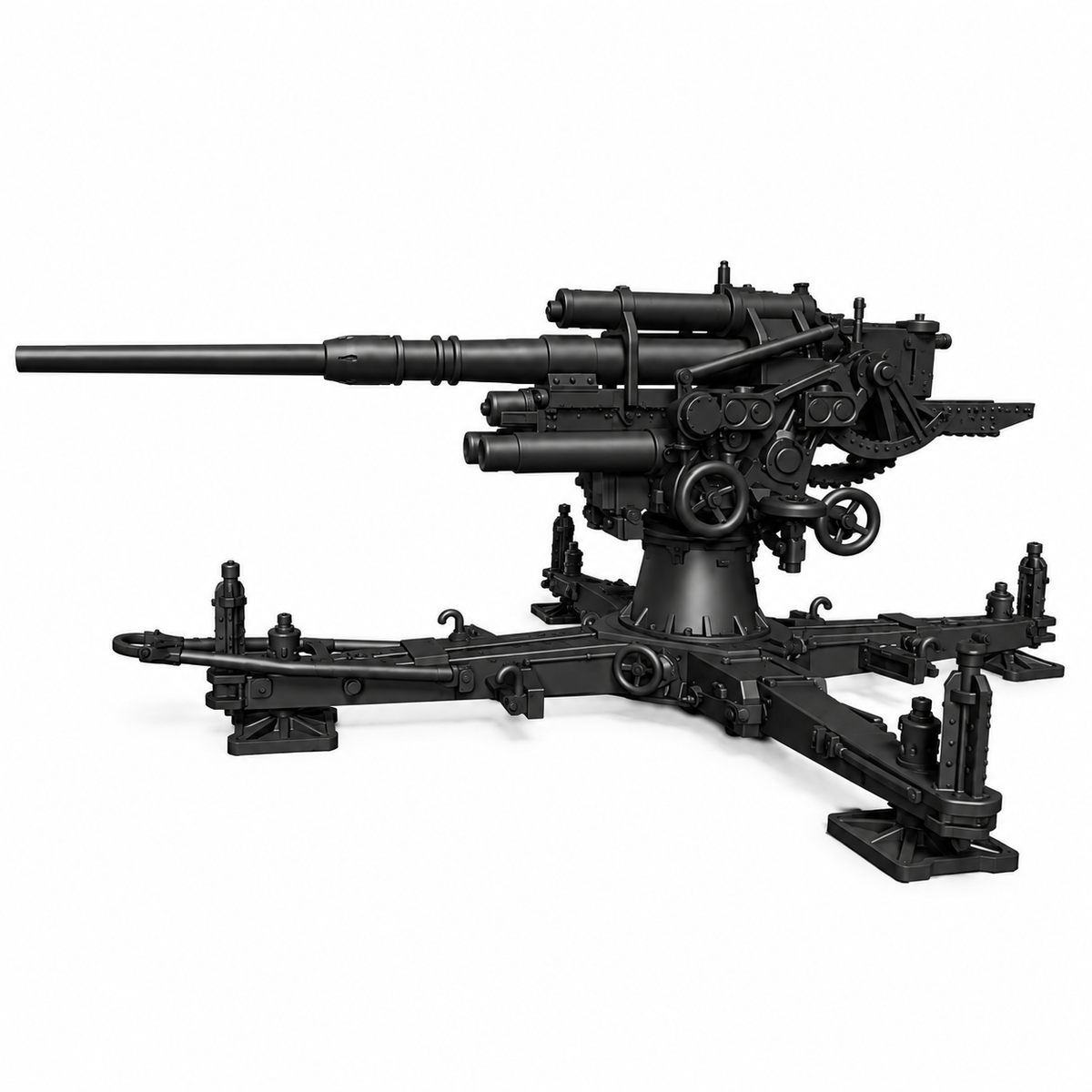 SSMODEL 1/72 1/144 Anti-Aircraft 8.8cm FlaK 37 on cross Resin MODEL KIT TSS1451 — detail view 4
