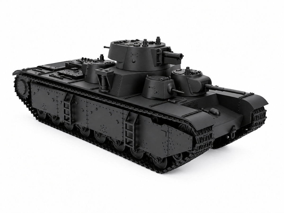 SSMODEL 1/72 1/144 Multi Scale T35 Heavy model 1938 USSR Tank MODEL kit TSS1373 — detail view 4