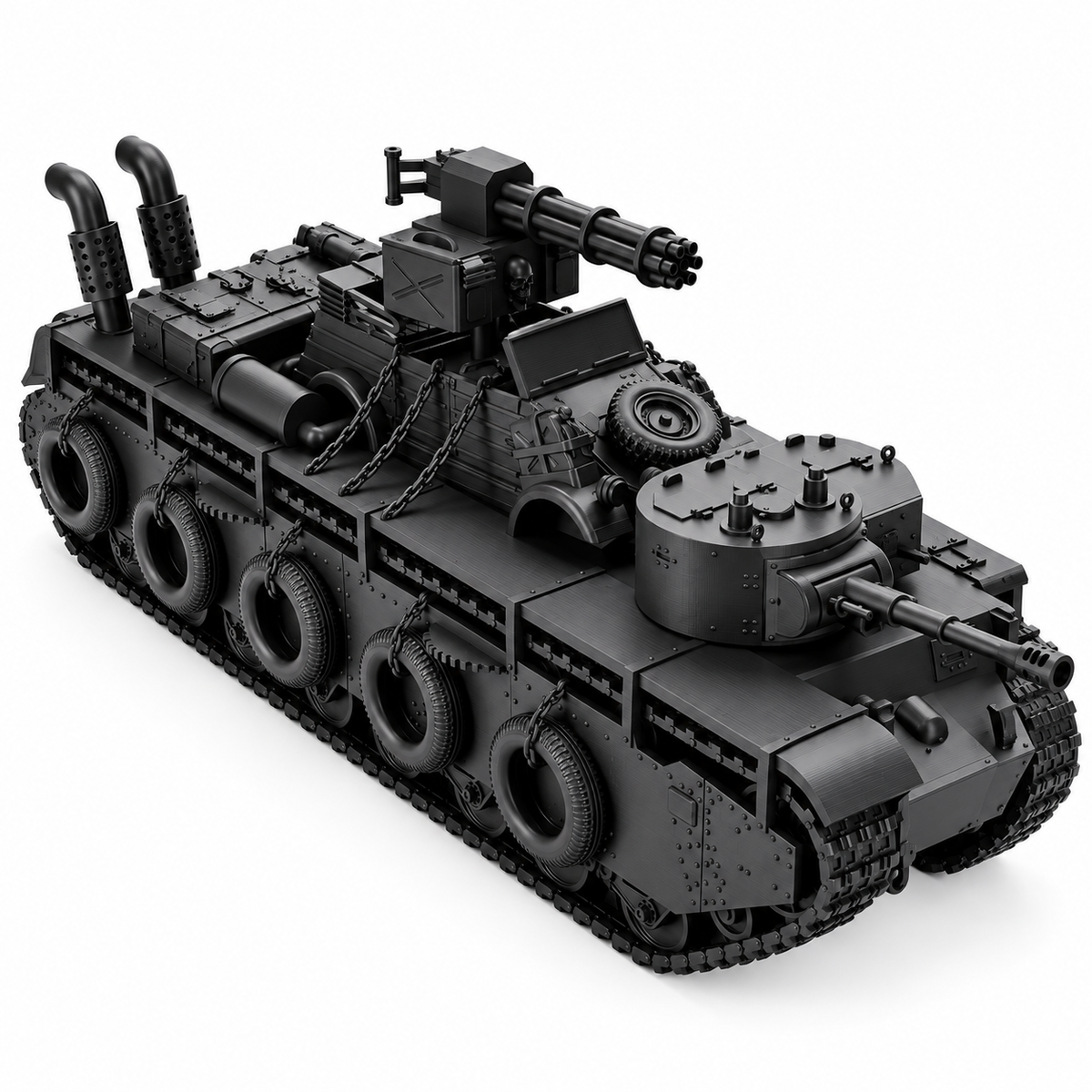 SSMODEL 1/72 1/144 WW2 Cyberpunk T-35 Tank & Kubelwagen Set Resin Model TSS1250 — detail view 8