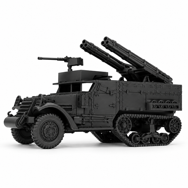 SSMODEL 1/72 1/144 M2A1 Half-Track Triple Rocket Launcher Resin Model TSS1505