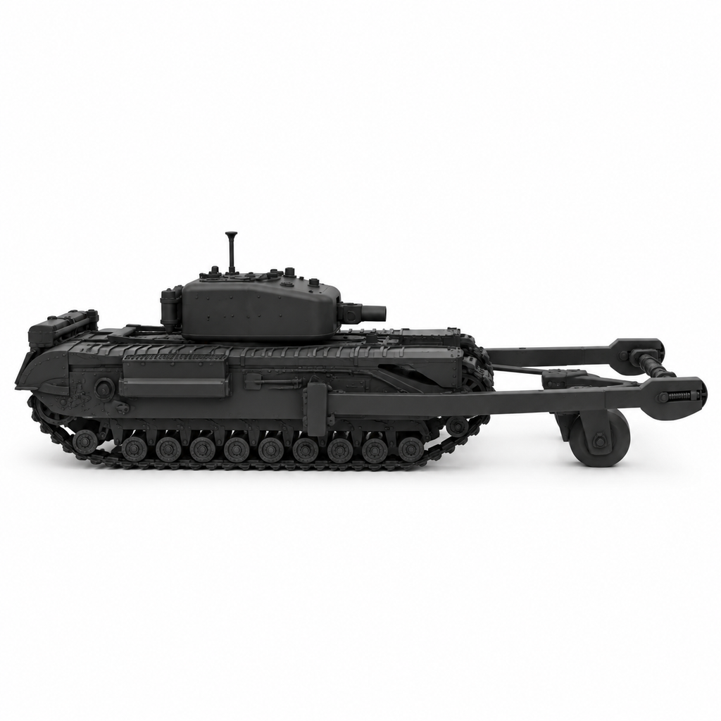 SSMODEL 1/72 1/144 Churchill MkIV AVRE Towed Mine Roller Resin MODEL KIT TSS0797