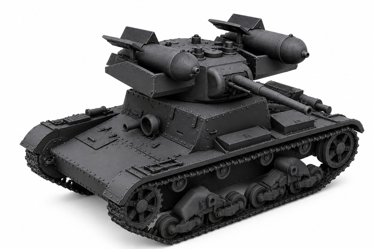 SSMODEL 1/72 1/144 Multi Scale RT-26 Soviet rocket tank Resin Model Kit TSS0062 — detail view 2