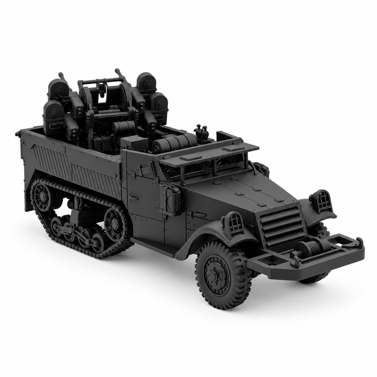 SSMODEL1/72 1/144 Multi Scale WWII US M3 Half-track Quad 50 AA Model Kit TSS0883 — detail view 2