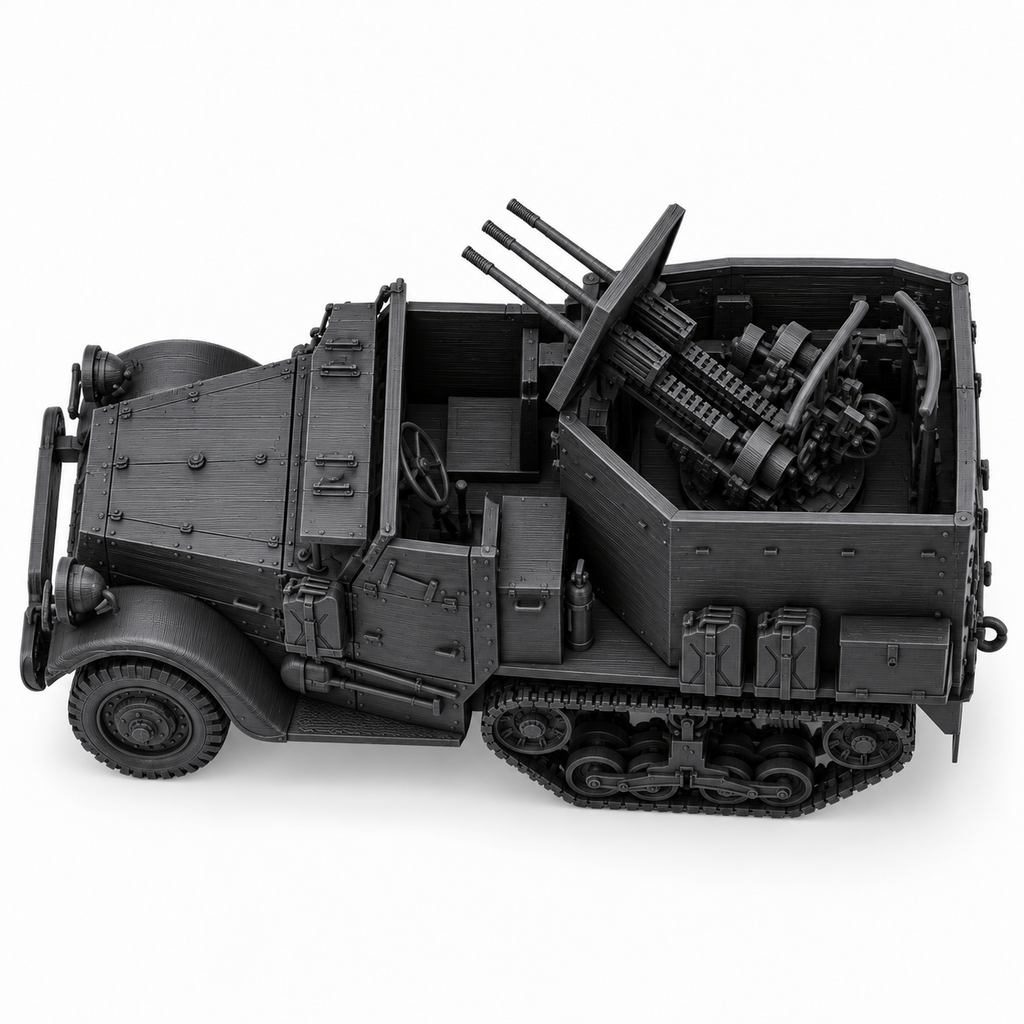 SSMODEL1/72 1/144 Multi Scale WWII US M15A1 Half-track CGMC AA Model Kit TSS0874