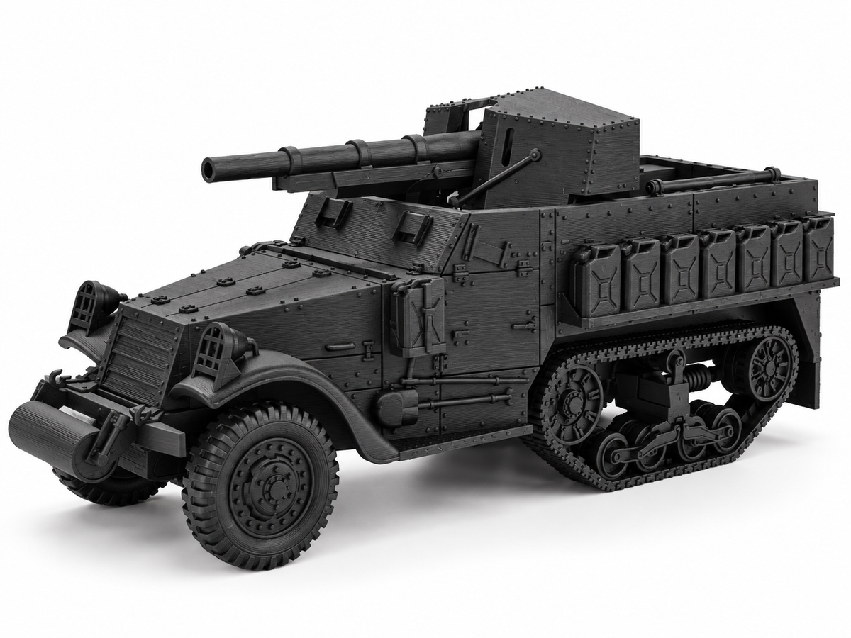 SSMODEL 1/72 1/144 Multi Scale WWII US M3 Half-track 75mm GMC Model Kit TSS0880 — detail view 18