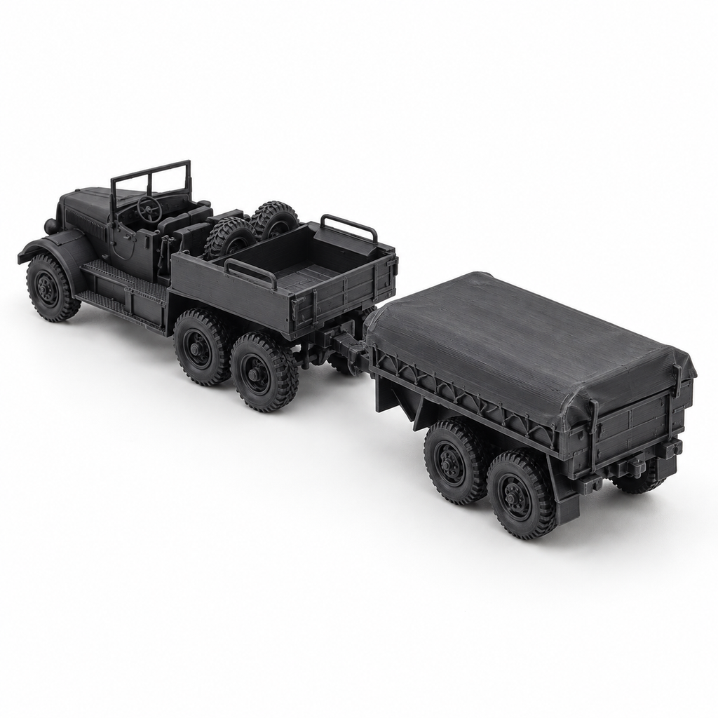 SSMODEL 1/72 1/144 Multi-Scale WWII US M23 Ammunition Trailer Model Kit TSS1076