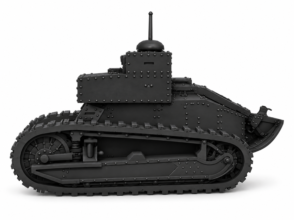 SSMODEL 1/72 1/144 Multi Scale Renault FT TSF France WW1 Tank MODEL kit TSS0624 — detail view 5