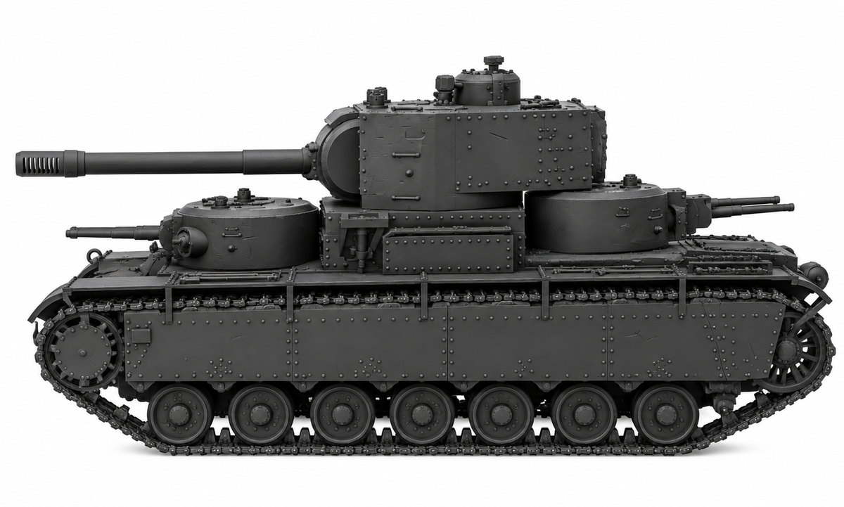 SSMODEL 1/72 1/144 Multi Scale T-35-35-35 Tank Resin MODEL KIT TSS0517 — detail view 2