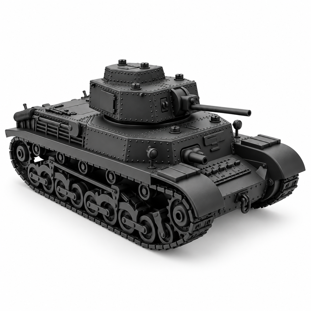 SSMODEL 1/72 1/144 Multi-Scale WWII Hungarian 40M Turan Tank Resin Model TSS0900 — detail view 3