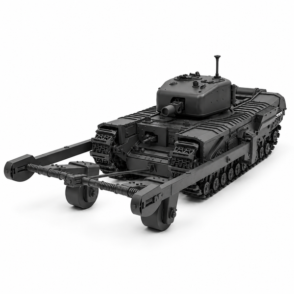 SSMODEL 1/72 1/144 Churchill MkIV AVRE Towed Mine Roller Resin MODEL KIT TSS0797