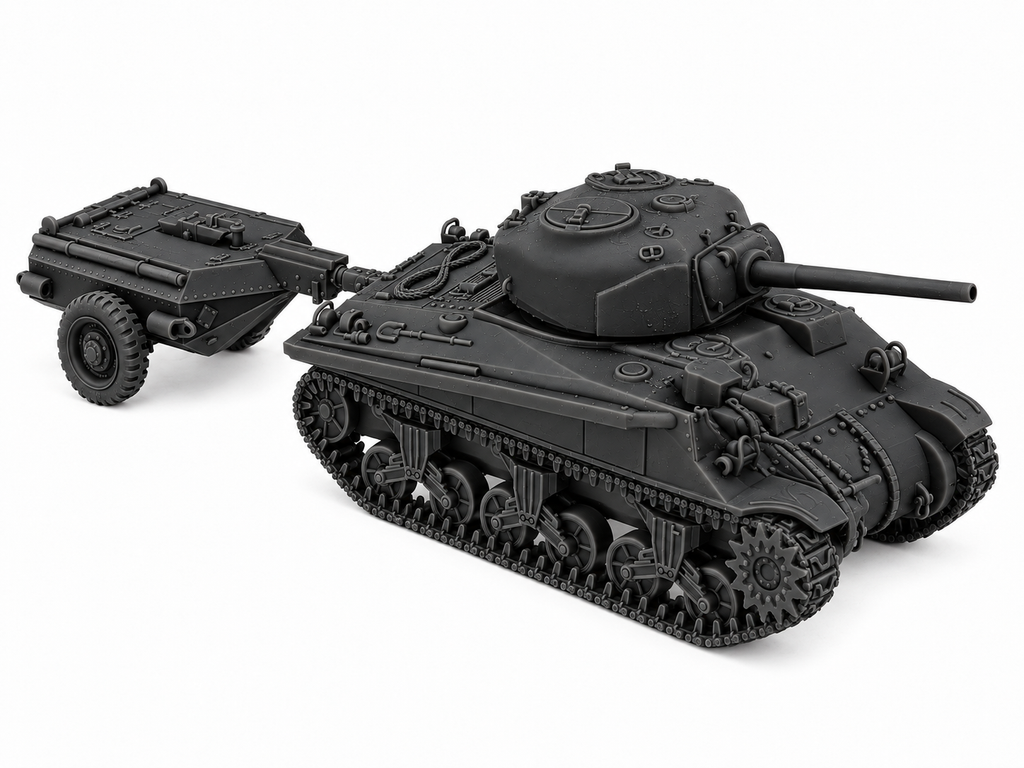SSMODEL 1/72 1/144  Sherman Crocodile M4A4 Trailer US Tank MODEL kit TSS1136