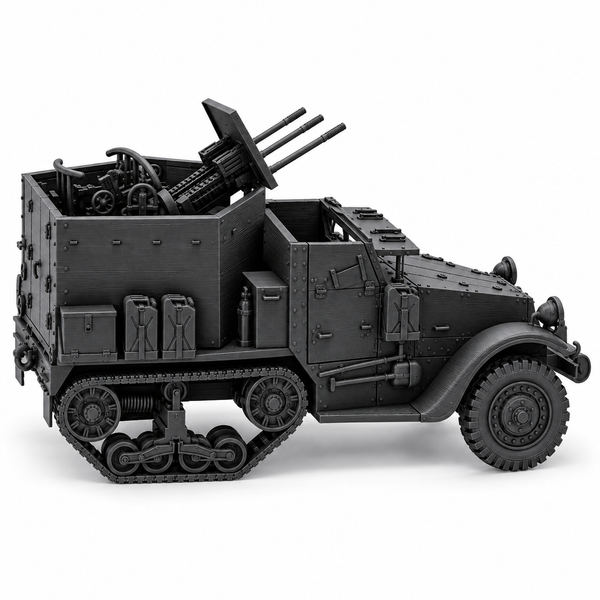 SSMODEL1/72 1/144 Multi Scale WWII US M15A1 Half-track CGMC AA Model Kit TSS0874