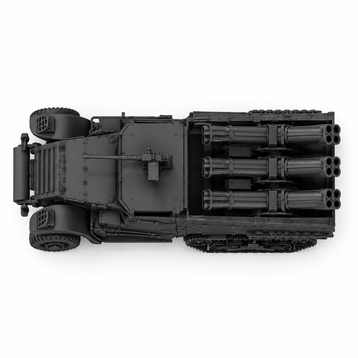 SSMODEL 1/72 1/144 M2A1 Half-Track Triple Rocket Launcher Resin Model TSS1505 — detail view 5