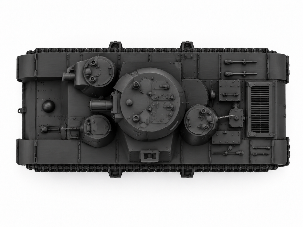 SSMODEL 1/72 1/144 Multi Scale T35 Heavy model 1938 USSR Tank MODEL kit TSS1373 — detail view 3