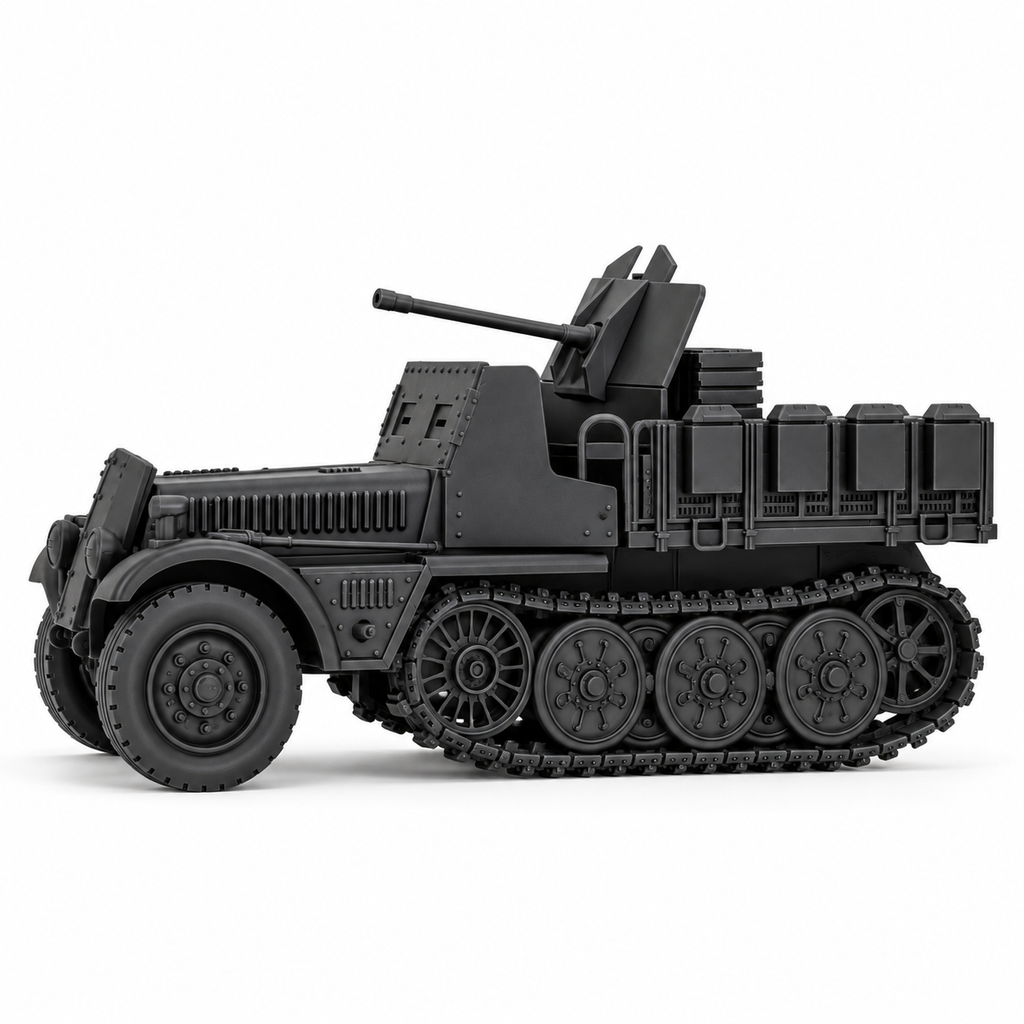 SSMODEL 1/72 1/144 Sd.Kfz.10/5 with armor and 2cm Flak38 Resin MODEL KIT TSS1523