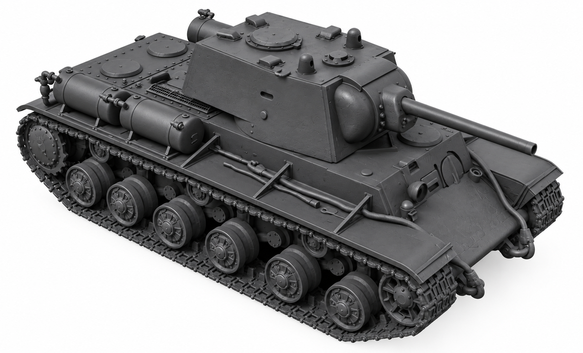 SSMODEL 1/72 1/144 Multi Scale Object 232 KV-12 Soviet tank MODEL kit TSS0109 — detail view 17