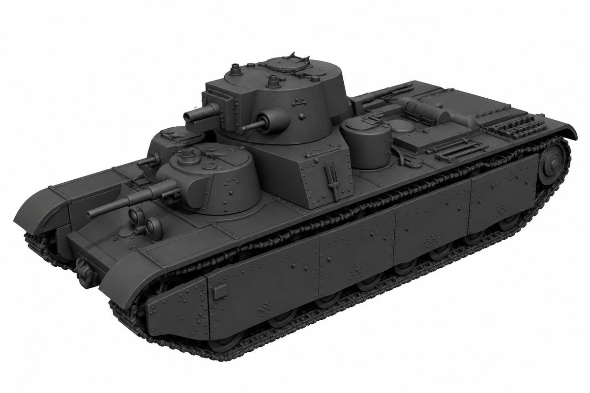 SSMODEL 1/72 1/144 Multi Scale T-35 mod Tank Resin MODEL kit TSS0043 — detail view 5
