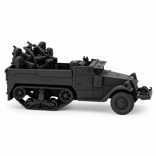 SSMODEL1/72 1/144 Multi Scale WWII US M3 Half-track Quad 50 AA Model Kit TSS0883