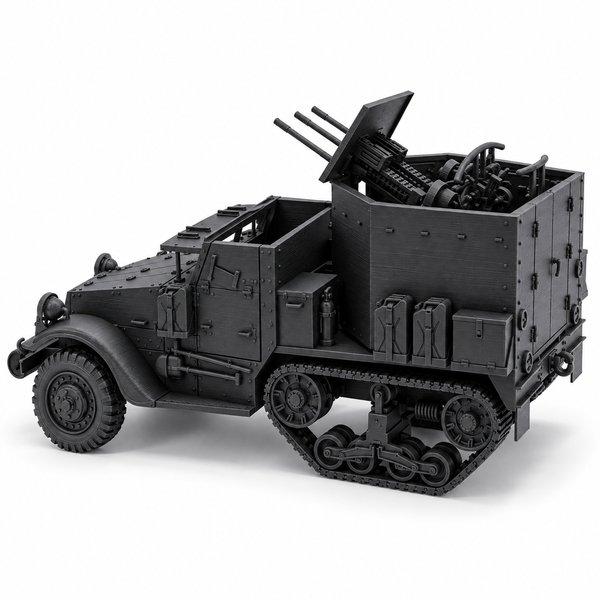 SSMODEL1/72 1/144 Multi Scale WWII US M15A1 Half-track CGMC AA Model Kit TSS0874