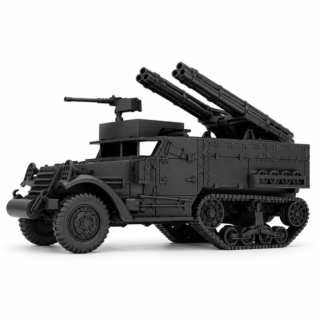 SSMODEL 1/72 1/144 M2A1 Half-Track Triple Rocket Launcher Resin Model TSS1505
