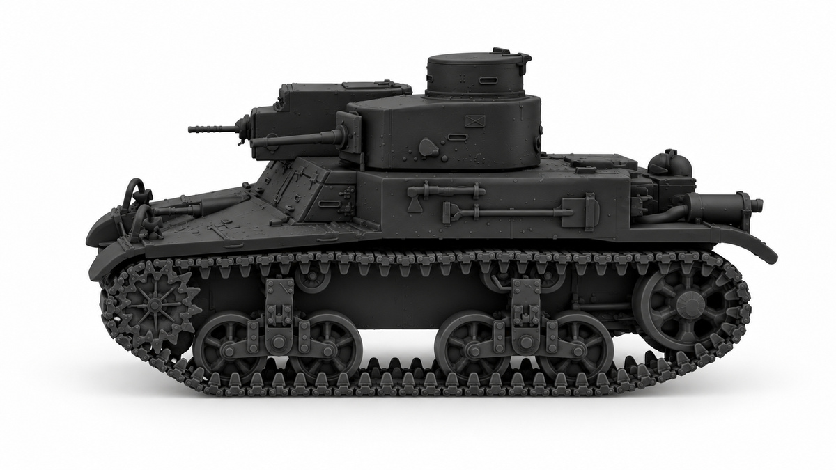 SSMODEL 1/72 1/144 Multi Scale Light Tank M2A2 US WW2 Tank MODEL kit TSS1154 — detail view 2