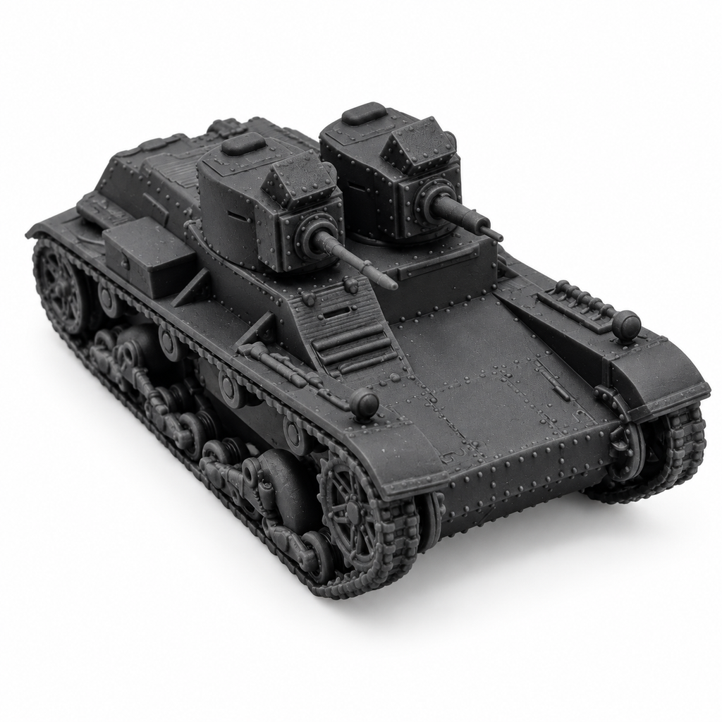 SSMODEL 1/72 1/144 WW2 Polish 7TP dw Twin Turret Light Tank Resin Model TSS1278