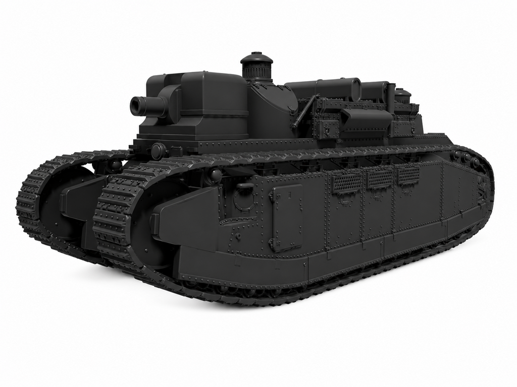SSMODEL 1/72 1/144 FCM Char 2C - Champagne Superheavy Tank kit MODEL TSS1364