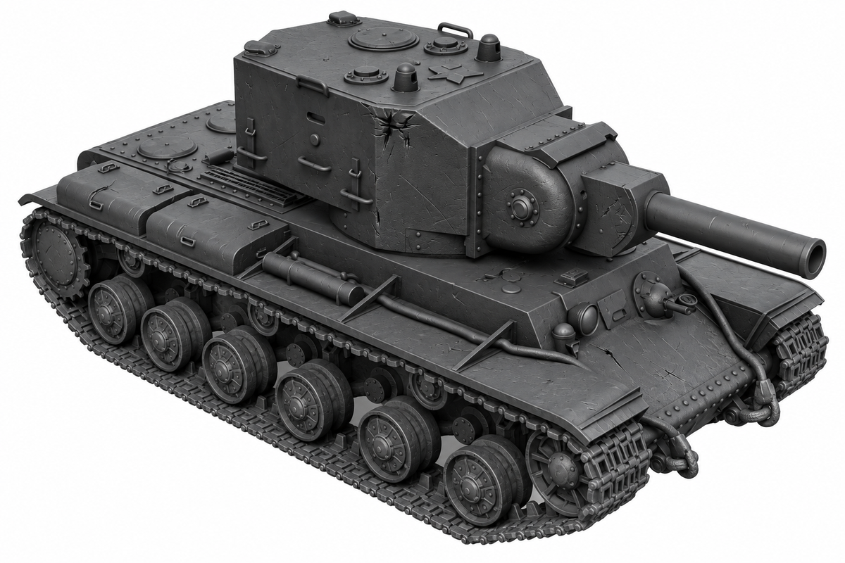 SSMODEL 1/72 1/144 Multi Scale KV-2 with N.V.Kurin turret tank MODEL kit TSS0108 — detail view 18