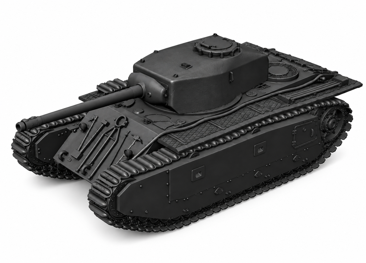 SSMODEL 1/72 1/144 Multi Scale ARL 44 (ACL-1) French heavy tank MODEL TSS0367 — detail view 18