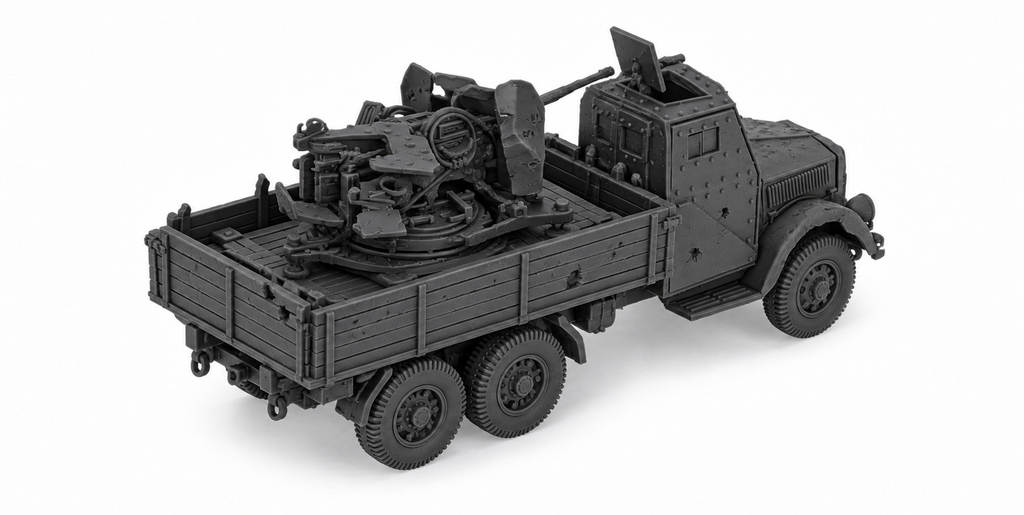 SSMODEL 1/72 1/144 Destroyed Opel Blitz 3t FLAK38 20mm armored cab MODEL TSS0652