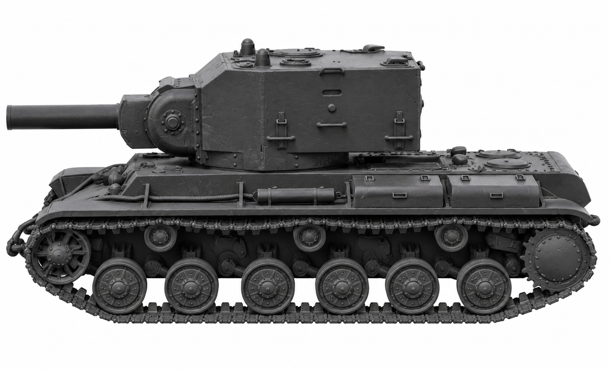 SSMODEL 1/72 1/144 Multi Scale KV-2 with N.V.Kurin turret tank MODEL kit TSS0108 — detail view 3