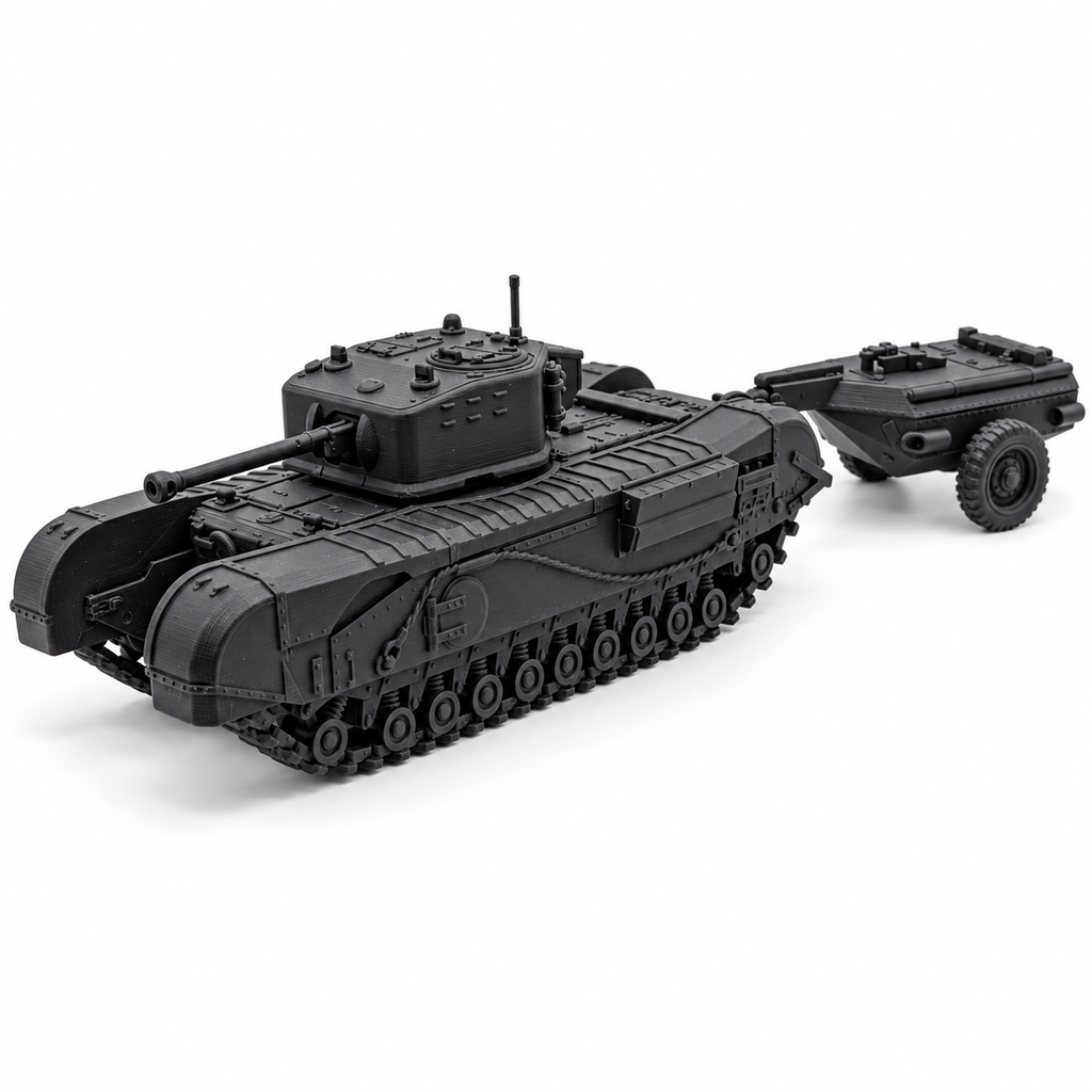 SSMODEL 1/72 1/144 WWII UK Churchill Crocodile A22F Trailer Resin Model TSS1014
