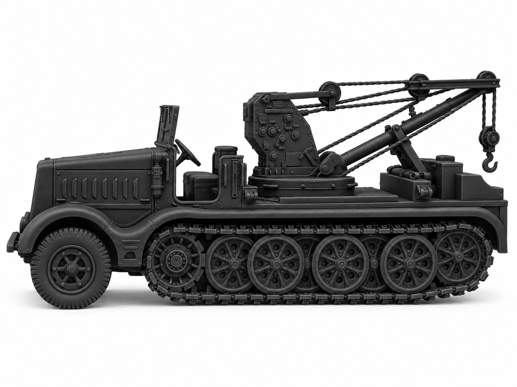 SSMODEL 1/72 1/144 Multi Scale Sd.Kfz.9/1 Crane vehicle Crewmen MODEL TSS1103