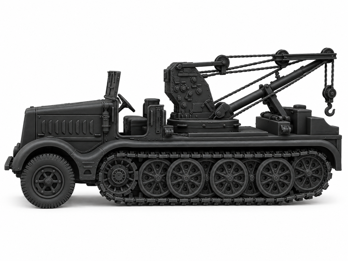 SSMODEL 1/72 1/144 Multi Scale Sd.Kfz.9/1 Crane vehicle Crewmen MODEL TSS1103 — detail view 2