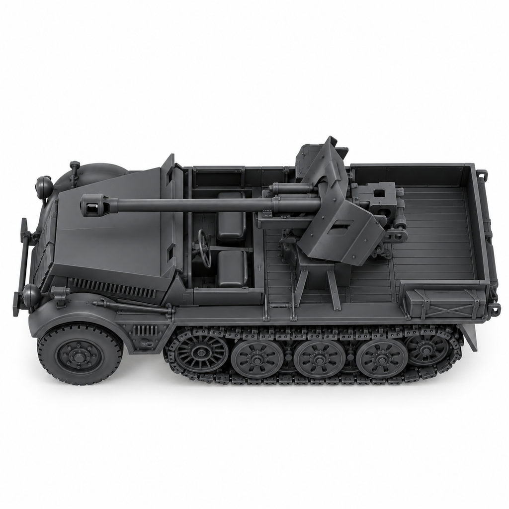 SSMODEL 1/72 1/144 Sd.Kfz.10/5 5cm PAK 38 Half-track Resin MODEL KIT TSS0925