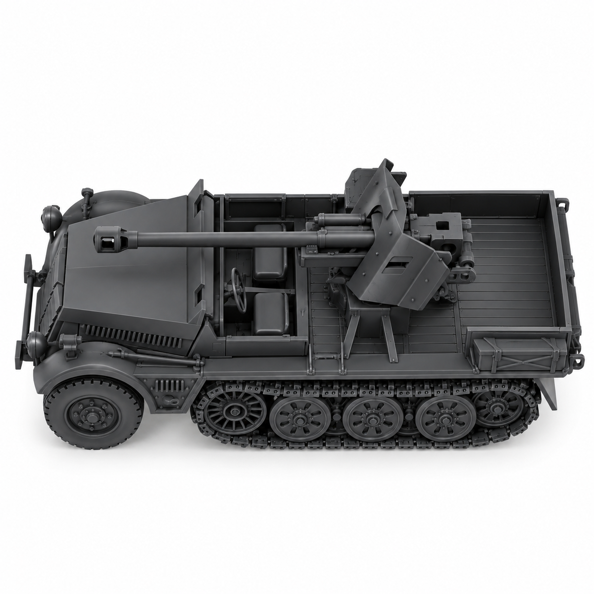 SSMODEL 1/72 1/144 Sd.Kfz.10/5 5cm PAK 38 Half-track Resin MODEL KIT TSS0925 — detail view 5