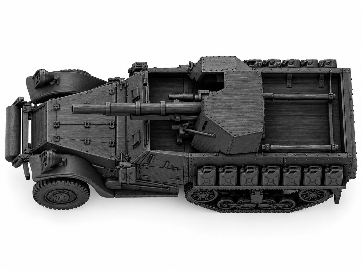 SSMODEL 1/72 1/144 Multi Scale WWII US M3 Half-track 75mm GMC Model Kit TSS0880 — detail view 5