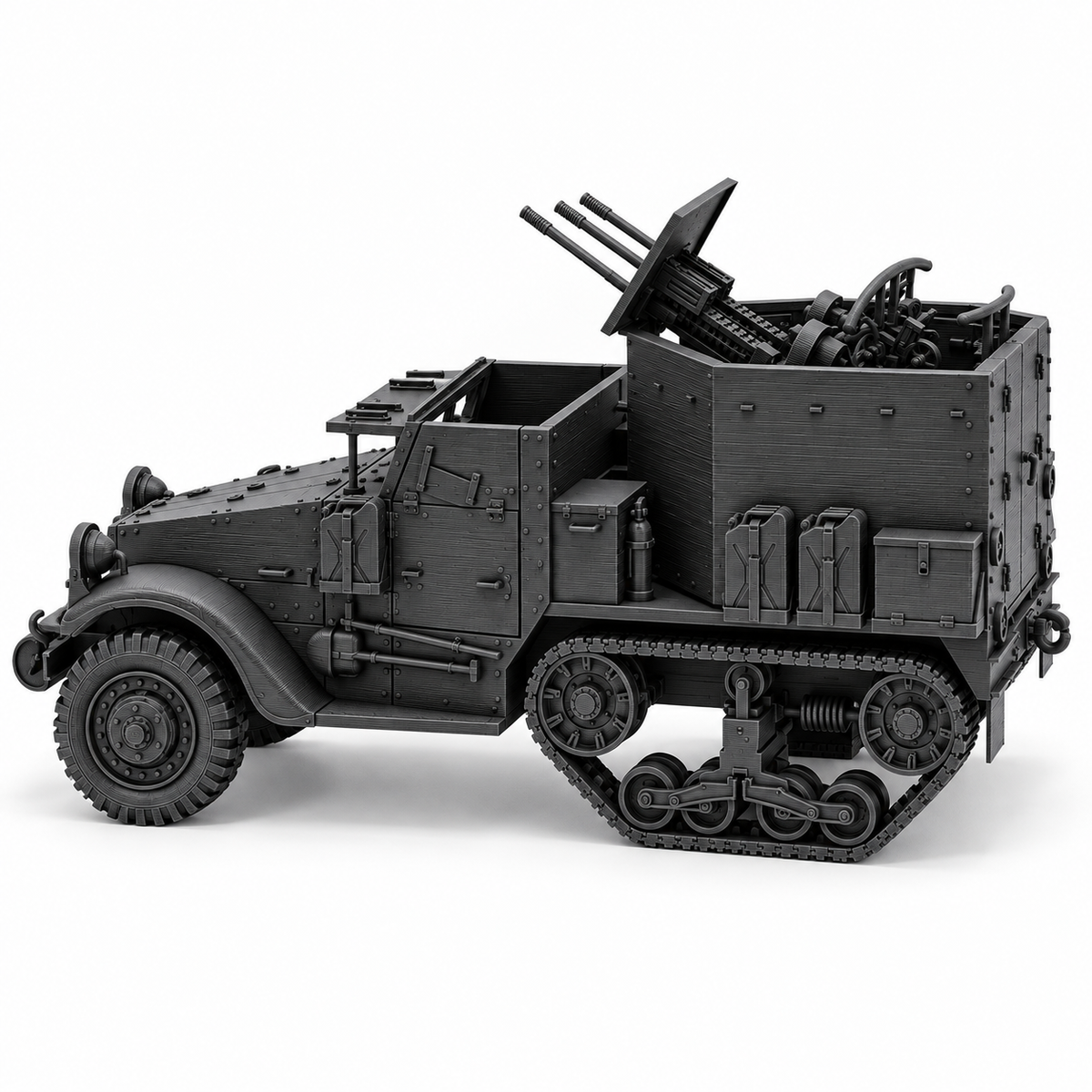 SSMODEL1/72 1/144 Multi Scale WWII US M15A1 Half-track CGMC AA Model Kit TSS0874 — detail view 2