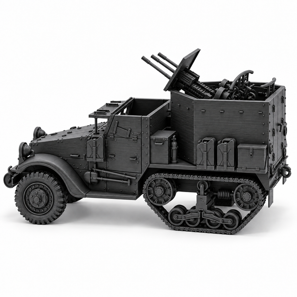 SSMODEL1/72 1/144 Multi Scale WWII US M15A1 Half-track CGMC AA Model Kit TSS0874