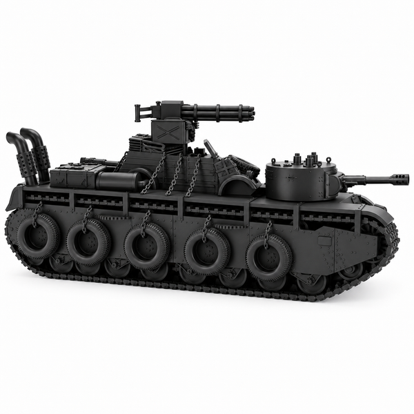 SSMODEL 1/72 1/144 WW2 Cyberpunk T-35 Tank & Kubelwagen Set Resin Model TSS1250
