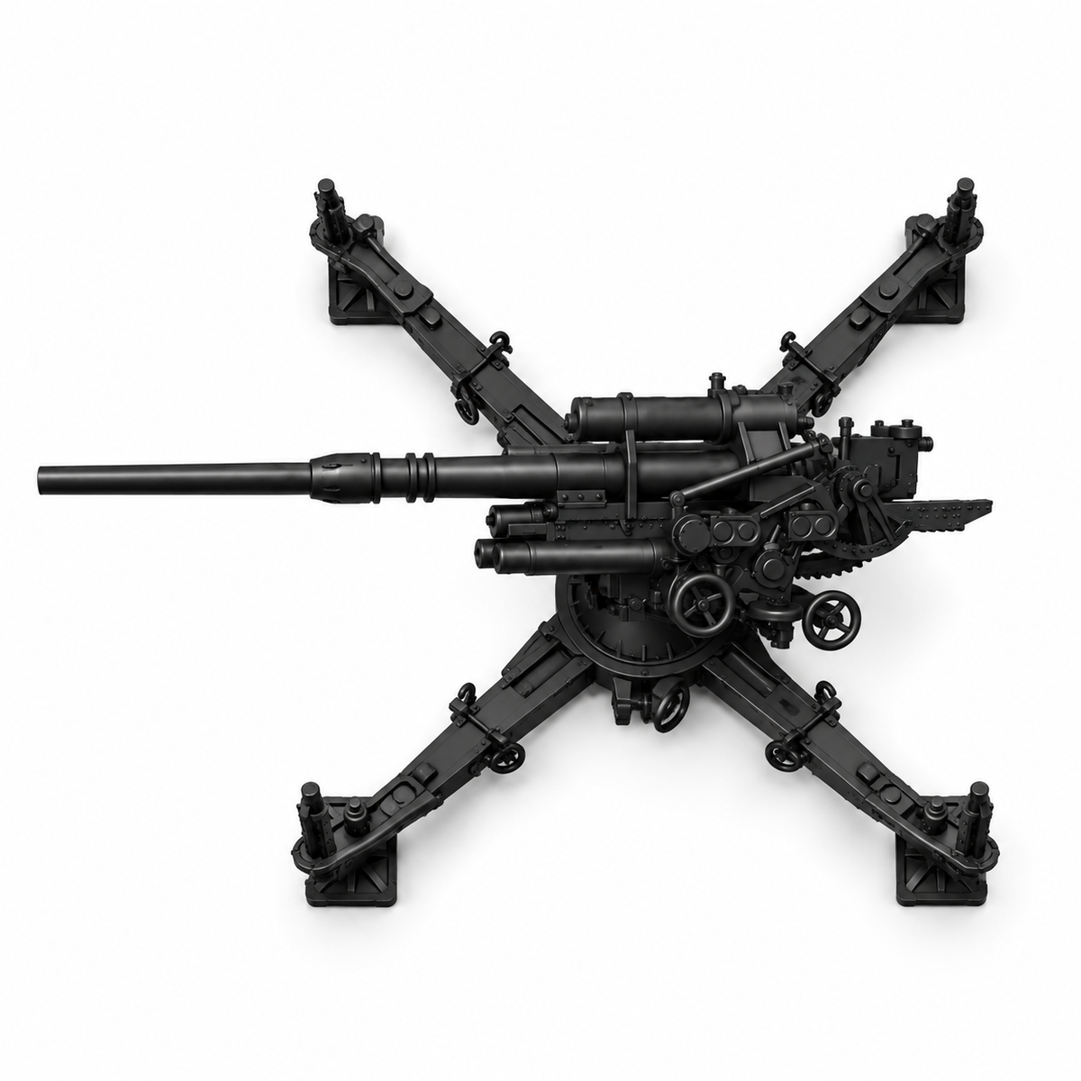 SSMODEL 1/72 1/144 Anti-Aircraft 8.8cm FlaK 37 on cross Resin MODEL KIT TSS1451 — detail view 5