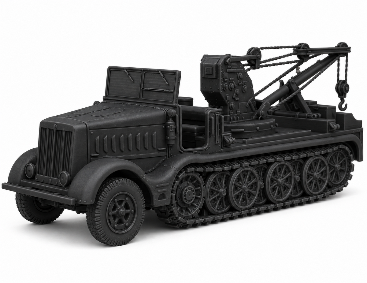 SSMODEL 1/72 1/144 Multi Scale Sd.Kfz.9/1 Crane vehicle Crewmen MODEL TSS1103 — detail view 14