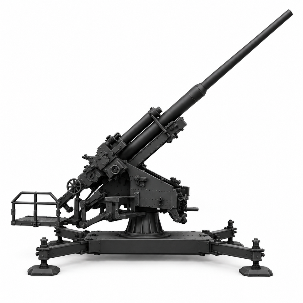 SSMODEL 1/72 1/144 Anti-Aircraft 12.8cm FlaK 40 on cross Resin MODEL KIT TSS1445