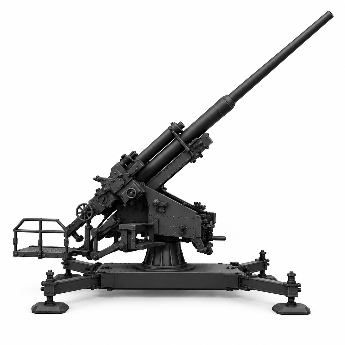 SSMODEL 1/72 1/144 Anti-Aircraft 12.8cm FlaK 40 on cross Resin MODEL KIT TSS1445 — detail view 2