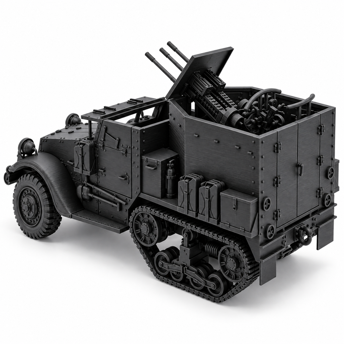 SSMODEL1/72 1/144 Multi Scale WWII US M15A1 Half-track CGMC AA Model Kit TSS0874 — detail view 5