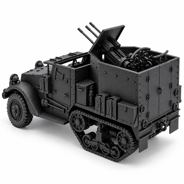 SSMODEL1/72 1/144 Multi Scale WWII US M15A1 Half-track CGMC AA Model Kit TSS0874