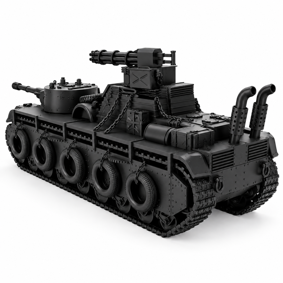SSMODEL 1/72 1/144 WW2 Cyberpunk T-35 Tank & Kubelwagen Set Resin Model TSS1250 — detail view 5