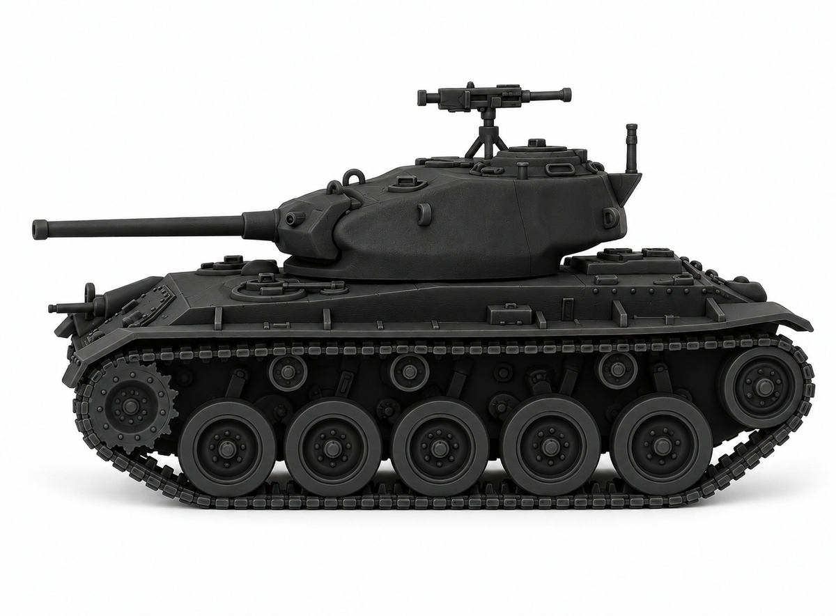 SSMODEL 1/72 1/144 Multi Scale Light Tank M24 Chaffee US WW2 Tank MODEL TSS1170 — detail view 2