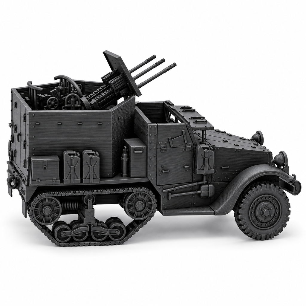 SSMODEL1/72 1/144 Multi Scale WWII US M15A1 Half-track CGMC AA Model Kit TSS0874
