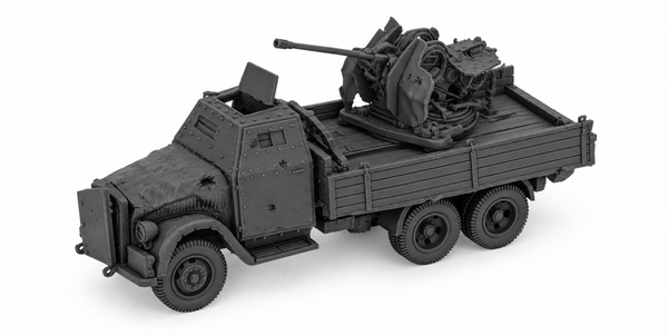 SSMODEL 1/72 1/144 Destroyed Opel Blitz 3t FLAK38 20mm armored cab MODEL TSS0652
